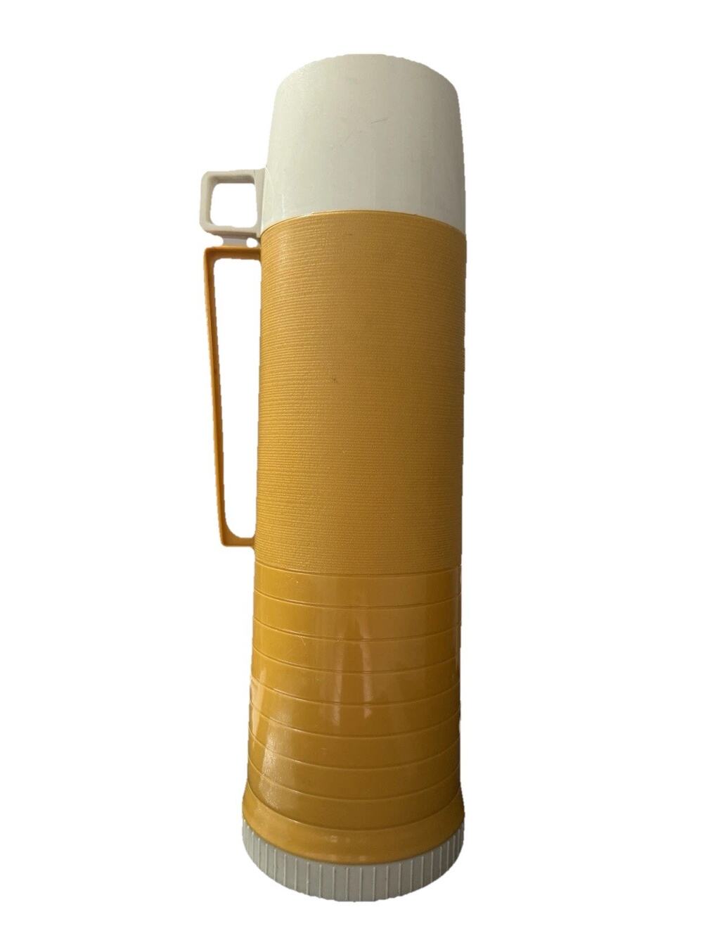 Vintage King Seeley Thermos Bottle Vacuum Yellow Orange 24F 84A73 722 Retro Mod